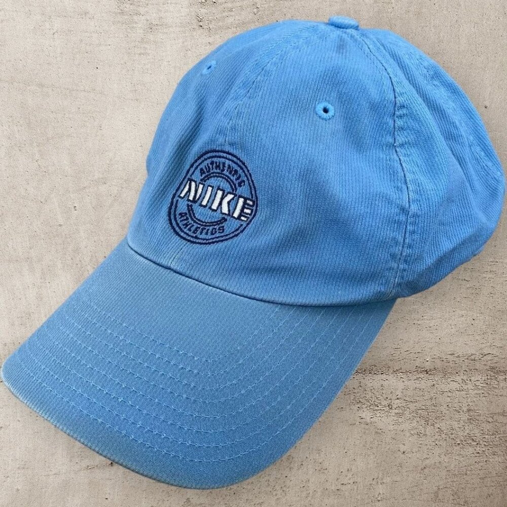 Vintage Nike 90s Hat Authentic Athletics Strapback OSFA Corduroy *Faded *stained